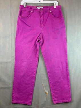 Charter Club Tummy Slimming Classic Narrow Leg Dark Pink Denim Jeans Size 10